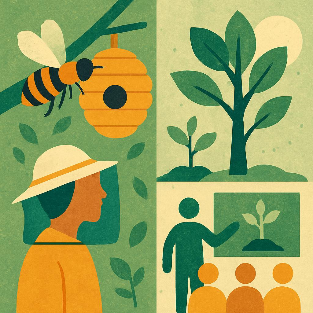 dirección ejecutiva, apicultura y polinizadores naturales, restauración ecológica y de alta montaña, educación ambiental, sostenibilidad