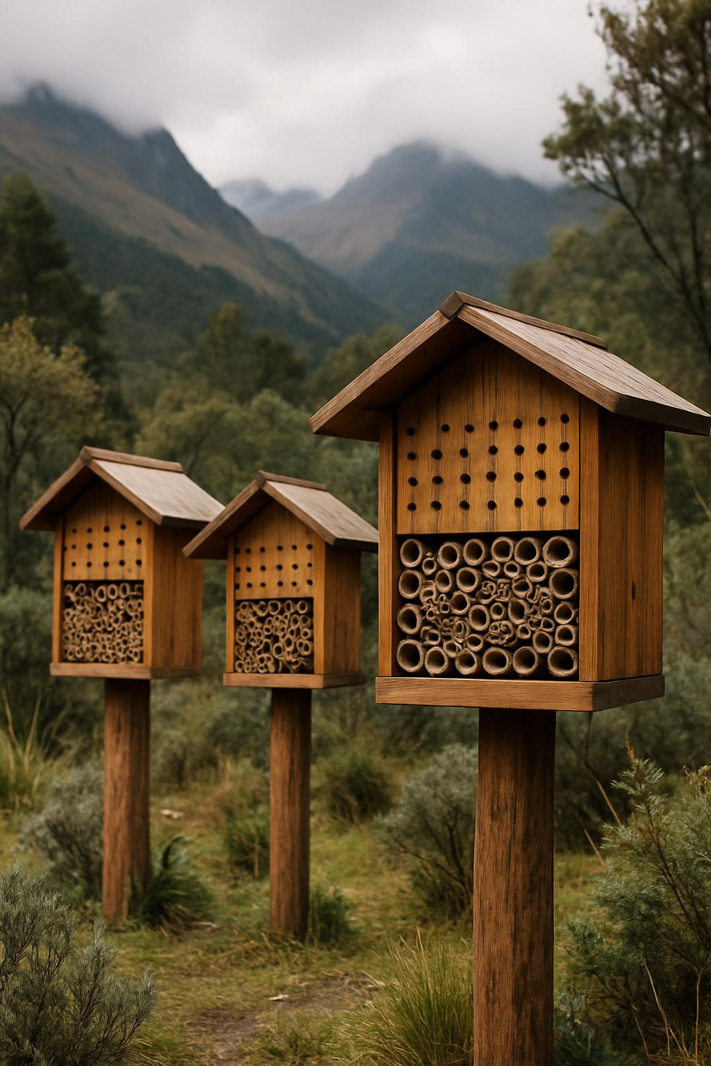 polinizadores, abejas solitarias, refugios de abejas en alta montaña